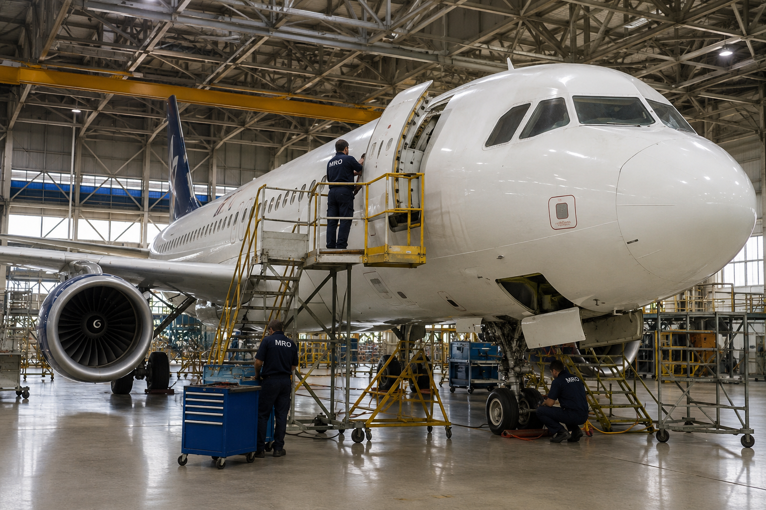 Mecánico aviones en hangar - Aviation Group